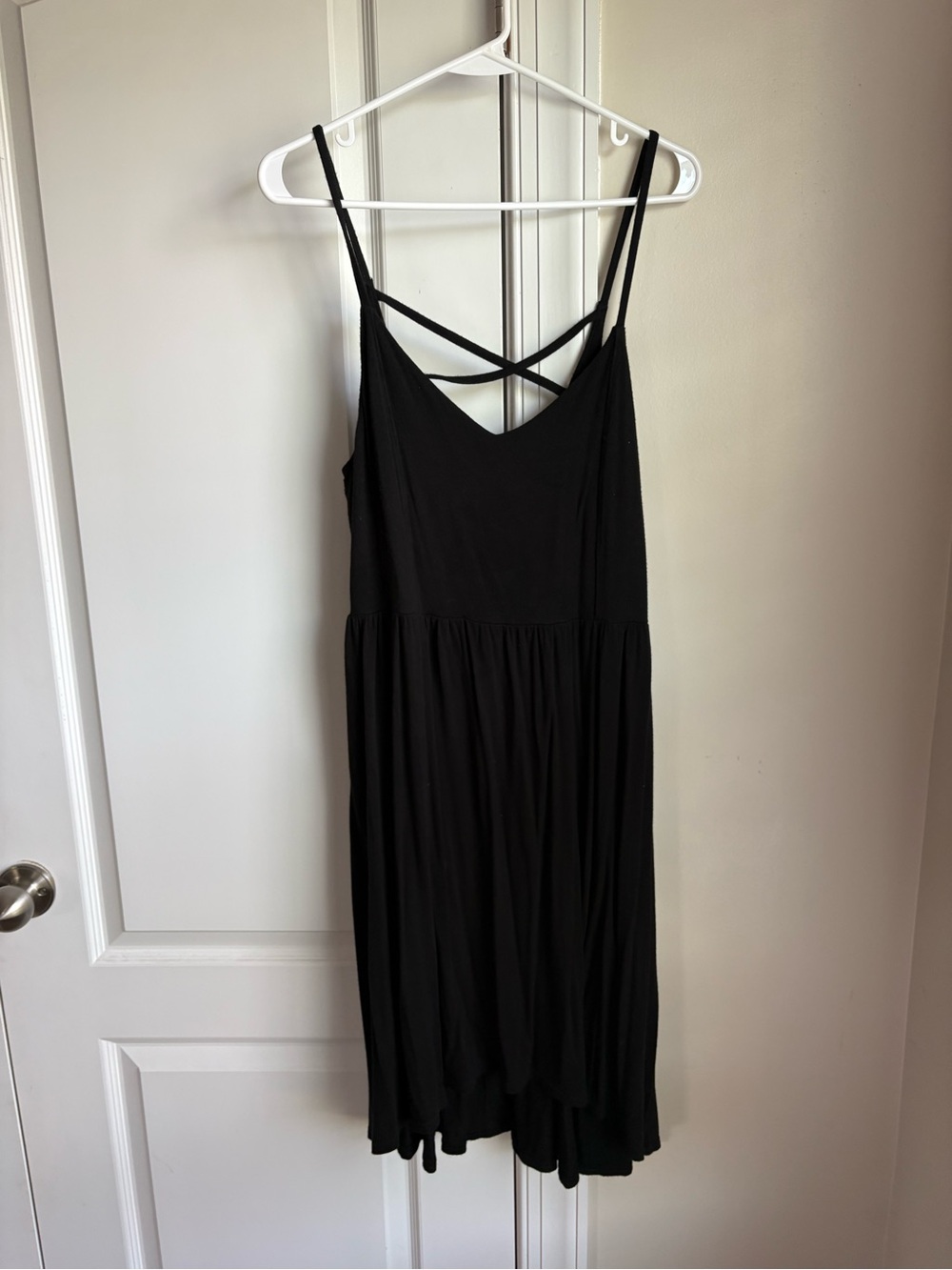SO Black Midi Dress with Crisscross Back Straps